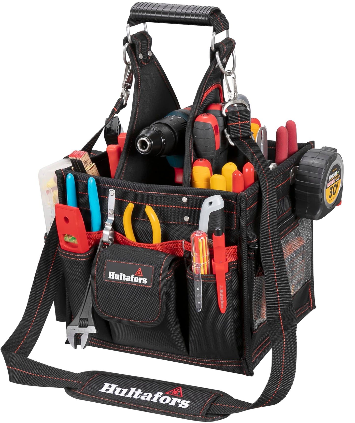 Hultafors Work Gear HT5582 Electrical/Maintenance Tool Carrier, 23 Pockets, Heavy Duty Ballistic Polyester Tool Bag
