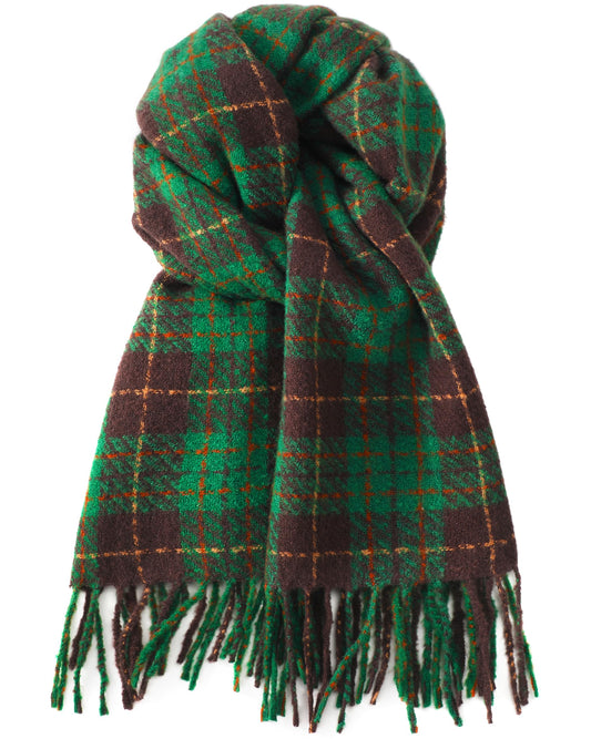 DOFOWORK Scarf for Women - Scarves for Women Winter Warm, Plaid Long Shawl Winter Scarf for Cold Weather, Soft Tassel Wrap Blanket, Green, 78.7"x24.8"