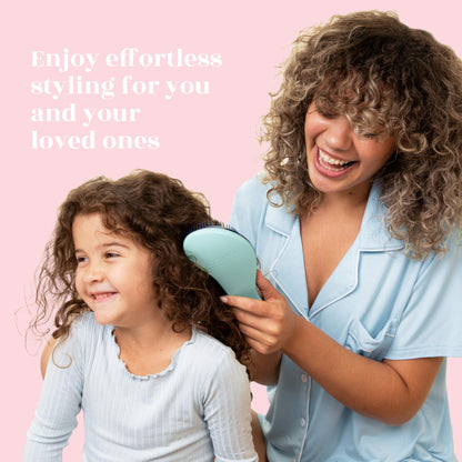 Glide Thru Detangling Brush by Crave Naturals - Tangle-Free Hairbrush for Curly and Straight Hair - Gentle Detangler for Kids, Teens, and Adults - Wet and Dry Hair Care - Travel-Friendly, Turquoise