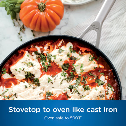 Ninja Cookware, Ninja NeverStick Professional, 16-Piece Pots and Pans Set, Non Stick Frying Pans, Kitchen Essentials, Stock Pot, Sauce Pan, Glass Lids, Saute Pan, All Stovetops, Black, C39900