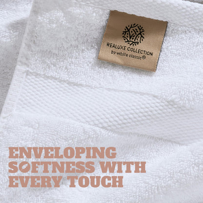 Wealuxe White Bath Towels 24x50 Inch, 6 Pack - Extra Absorbent Cotton Towel Set for Bathroom