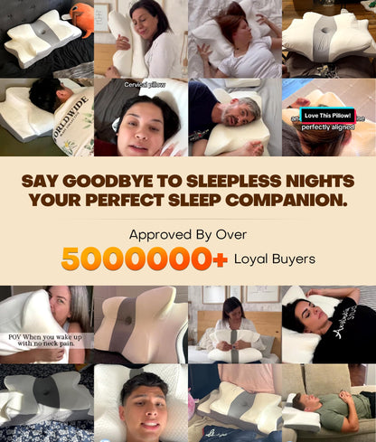 Cozyplayer True Cooling Cervical Neck Pillow for Pain Relief, Ergonomic Side Sleeper Pillow for Neck Support, Odorless Orthopedic Contour Memory Foam Pillows, Bed Pillow for Back Stomach Sleeper