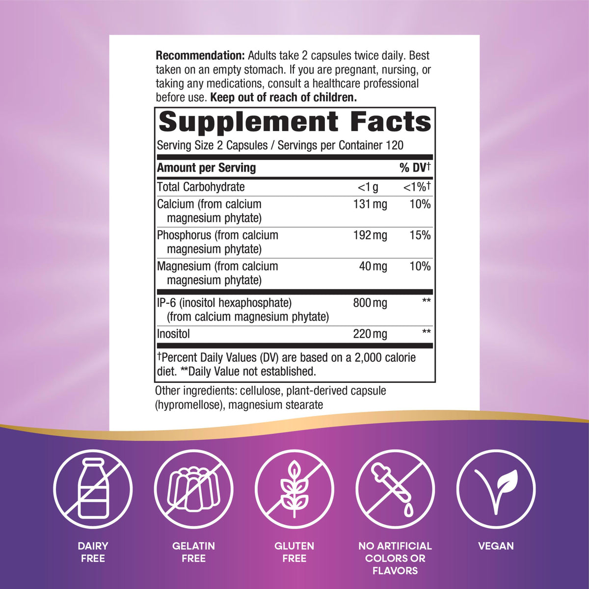 Nature's Way Cell Forté IP-6 & Inositol, Supports Natural Killer Cell Activity*, Immune Support*, with Calcium, Phosphorus & Magnesium, Gluten-Free, Vegan, 240 Capsules (Packaging May Vary)