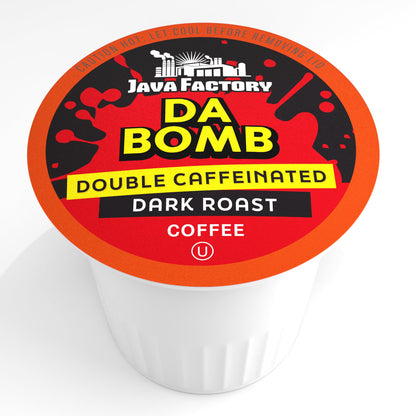 Java Factory Coffee Pods High Caffeine Coffee Compatible with K Cup Brewers Including 2.0, Da Bomb Extra Bold Double Caffeinated, 80 Count