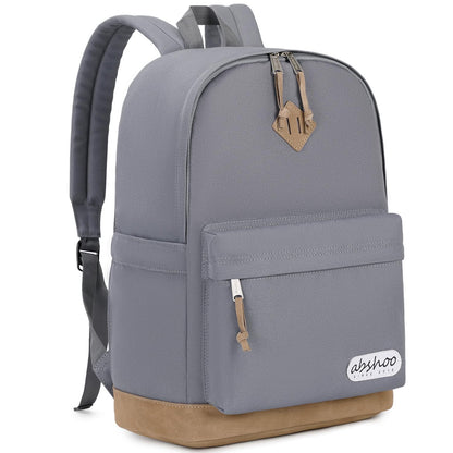 abshoo Basic School Backpack For College Middle High School Water Resistant Bookbag Travel Daypack(Gray)
