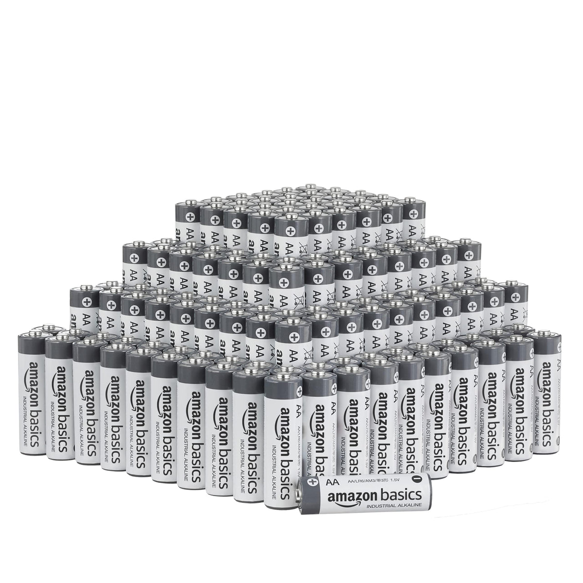 Amazon Basics 200-Pack AA Alkaline Industrial Batteries, 1.5 Volt, 5-Year Shelf Life
