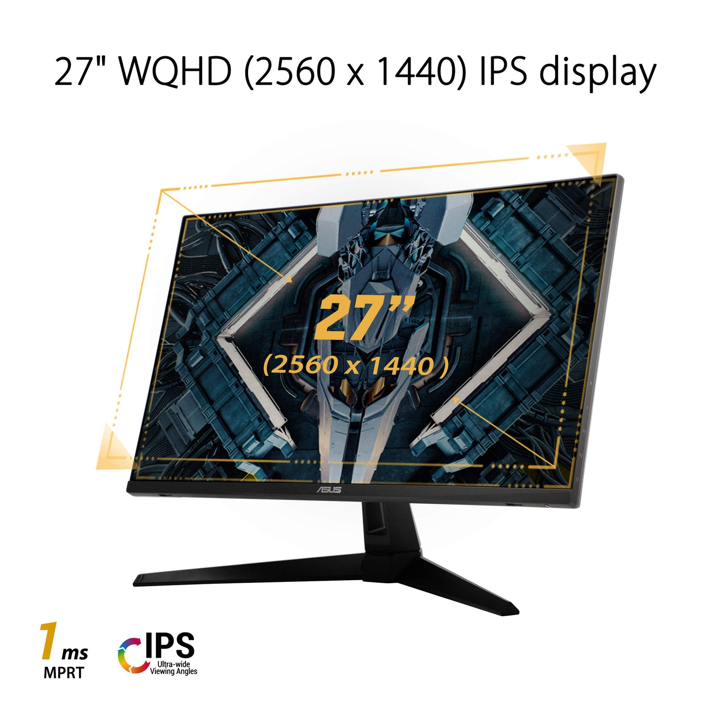 ASUS TUF Gaming 27" 2K HDR Monitor (VG27AQ1A) - QHD (2560 x 1440), IPS, 170Hz (Supports 144Hz), 1ms, Extreme Low Motion Blur, Speaker, G-SYNC Compatible, VESA Mountable, DisplayPort, HDMI,BLACK