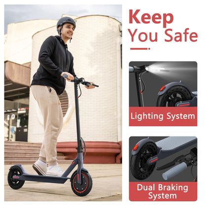 MAXSHOT V1 Electric Scooter - 350W Motor, Max 21 Miles Long Range, 19Mph Top Speed, 8.5" Tires, Portable Folding Commuting Electric Scooter Adults with Dual Braking System and App Control