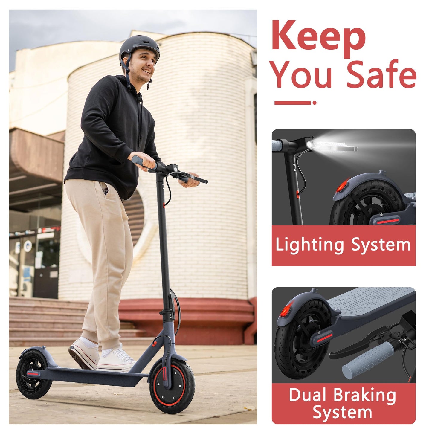 MAXSHOT V1 Electric Scooter for Adults, 8.5" Tires, 19Mph, 350W Motor, Max 21 Miles Long Range, Folding E-Scooter with Dual Braking System and App Control (V1-Sport Escooter)