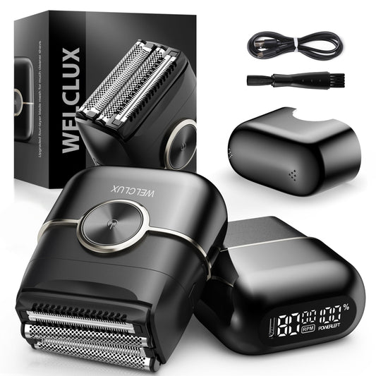 Electric Foil Shavers for Men: Upgraded Mini Electric Razor with 4 Floating Blades & Big LED Display - Foil Shaver for Men with 2 Gears Adjustable - Face Shaver with IPX7 Waterproof,USB Type C