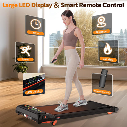 Lysole Walking Pad Treadmill with Incline,Treadmills for Home and Office,340 Lb Capacity,4 in 1 Portable Under Desk Treadmill with APP and Remote Control,Large LED Display