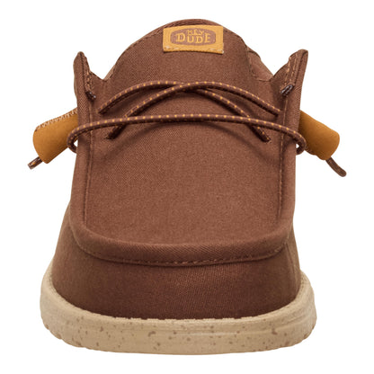 HEYDUDE Men's Wally Canvas Brown Size 11, Men’s Shoes, Slip-on Loafers, Comfortable & Light-Weight