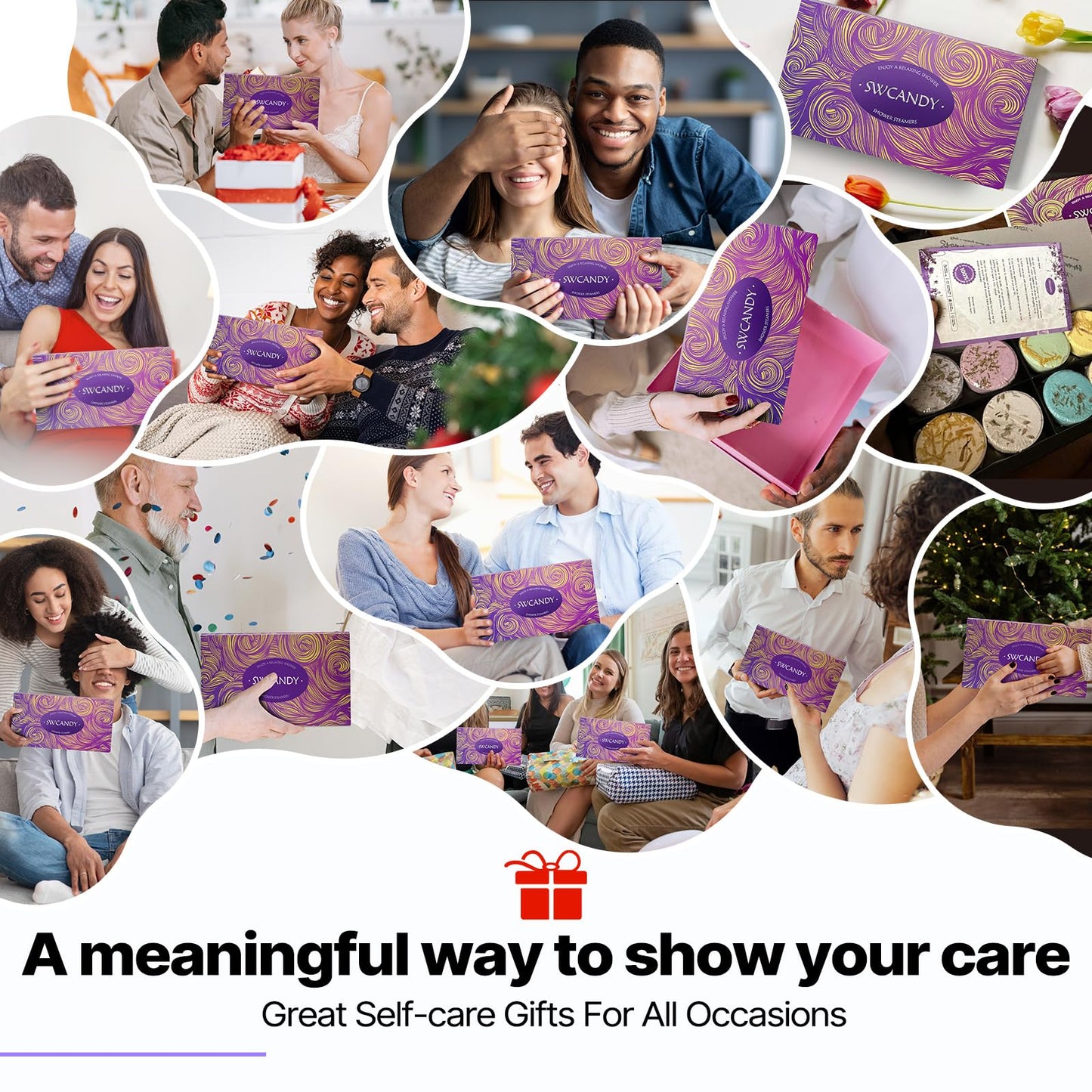 Shower Steamers Aromatherapy Birthday Gifts for Women - SWCANDY 8 Pcs Mothers Day Gifts for Mom Grandma Wife Her Men Teen Adults Bath Bombs Self Care with Natural Essential Oils Relaxation Home SPA