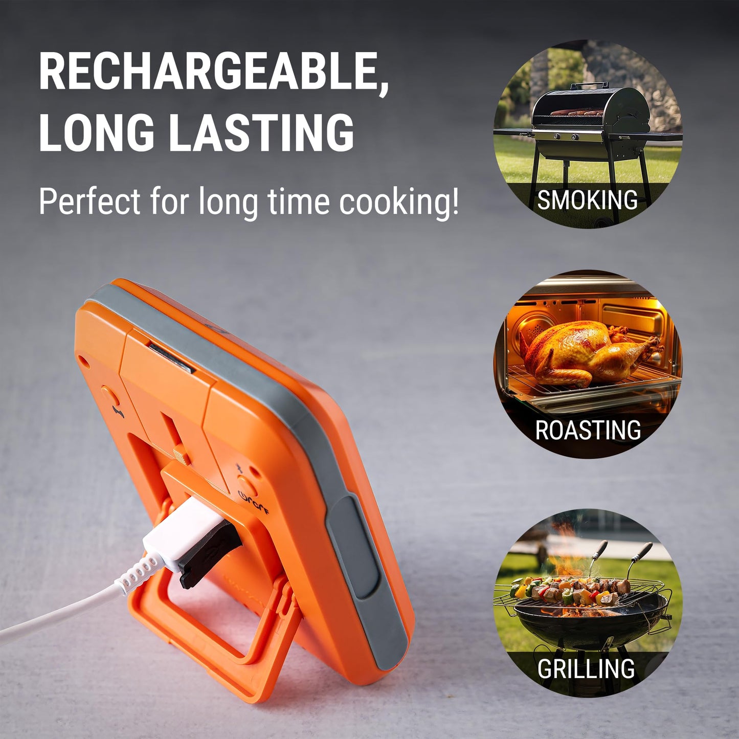 ThermoPro 650 ft Wireless Meat Thermometer Digital for Grilling and Smoking, 2 Probes Bluetooth Meat Thermometer for Cooking Turkey Fish Beef, Rechargeable Smoker Accessories for BBQ Oven