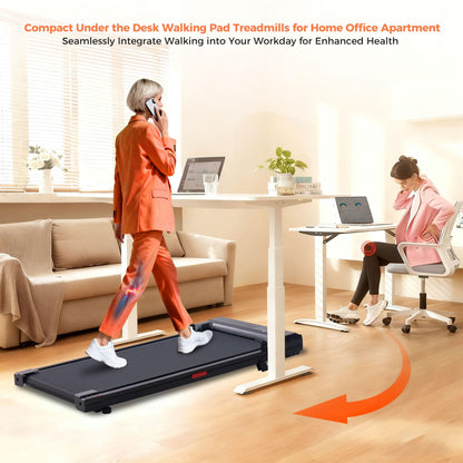 SUOUER Walking Pad Treadmill with Handle Bar, 2026 Upgrade Portable Under Desk Treadmill for Home Small with Handles, 3.0HP Walking Pad for Home, 0.6-7.6MPH, 350LBS