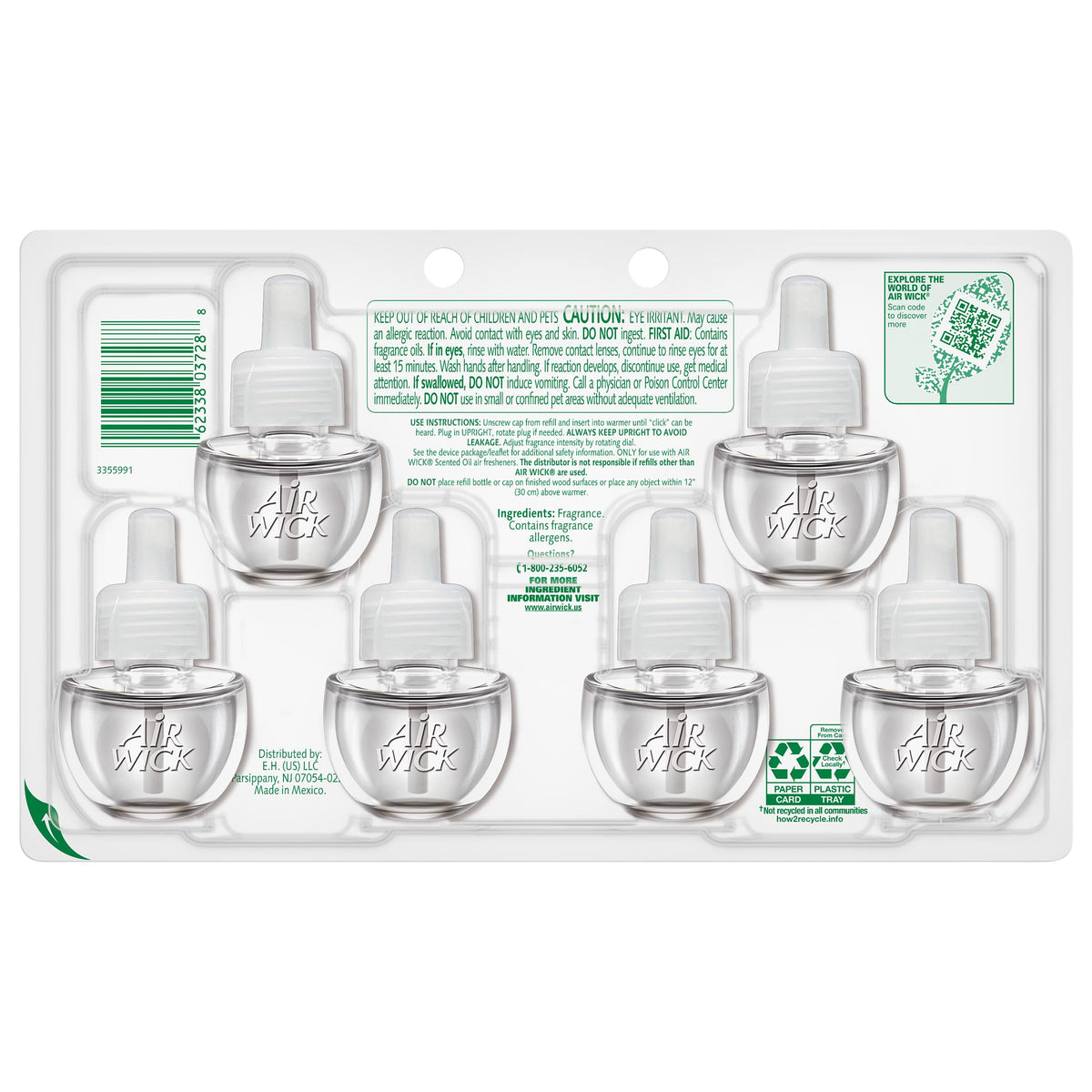 Air Wick Plug-In Scented Oil Refills, Pumpkin Spice, Fall Decor, 6 Count