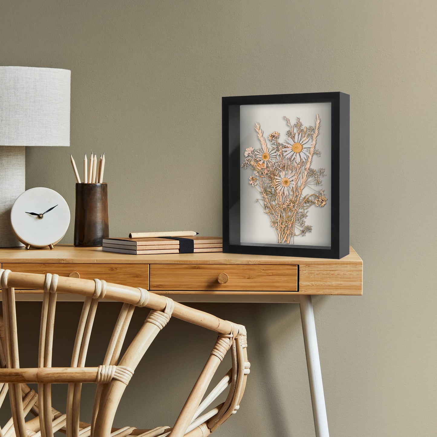 Americanflat 11x14 Shadow Box Frame with Shatter-Resistant Glass - Silhouette Collection - Large Shadow Box Display Case for Tabletop and Wall Display - Black with Soft Felt Back