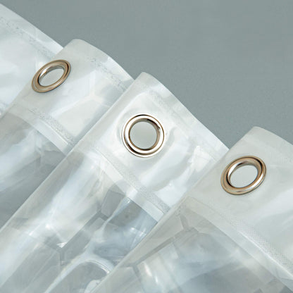 NTBAY EVA Clear Shower Curtain with Water Cube, Water-Repellent Liner with 3 Magnets for Bathroom, 72x72 Inches