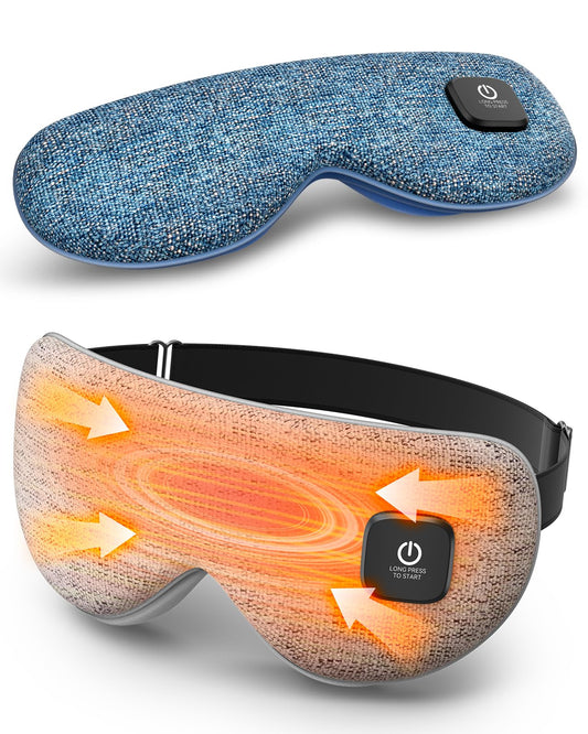 Heated Eye Mask - Cordless Eye Mask for Dry Eyes, FSA - HSA Eligible, Eye Relief, Improved Sleep, Washable Eye Heating pad for Travel and with Replaceable Shell (Gray)