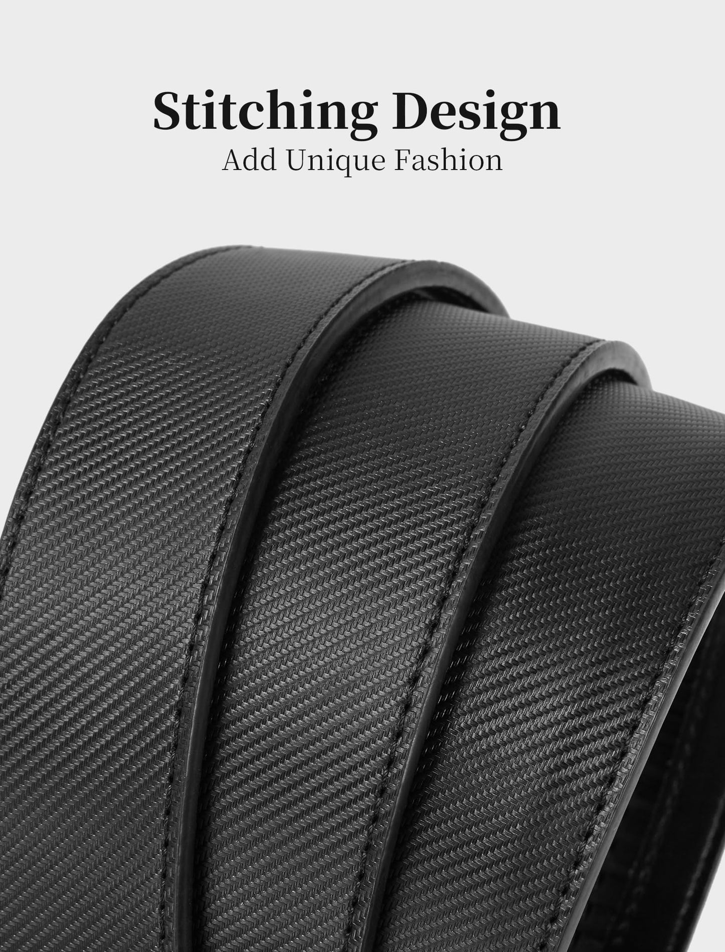 SKiporty Mens Belt,Ratchet Belts for Men Leather 1 3/8'' Adjustable for Dress Jeans A-Black 36" to 42" Waist Adjustable