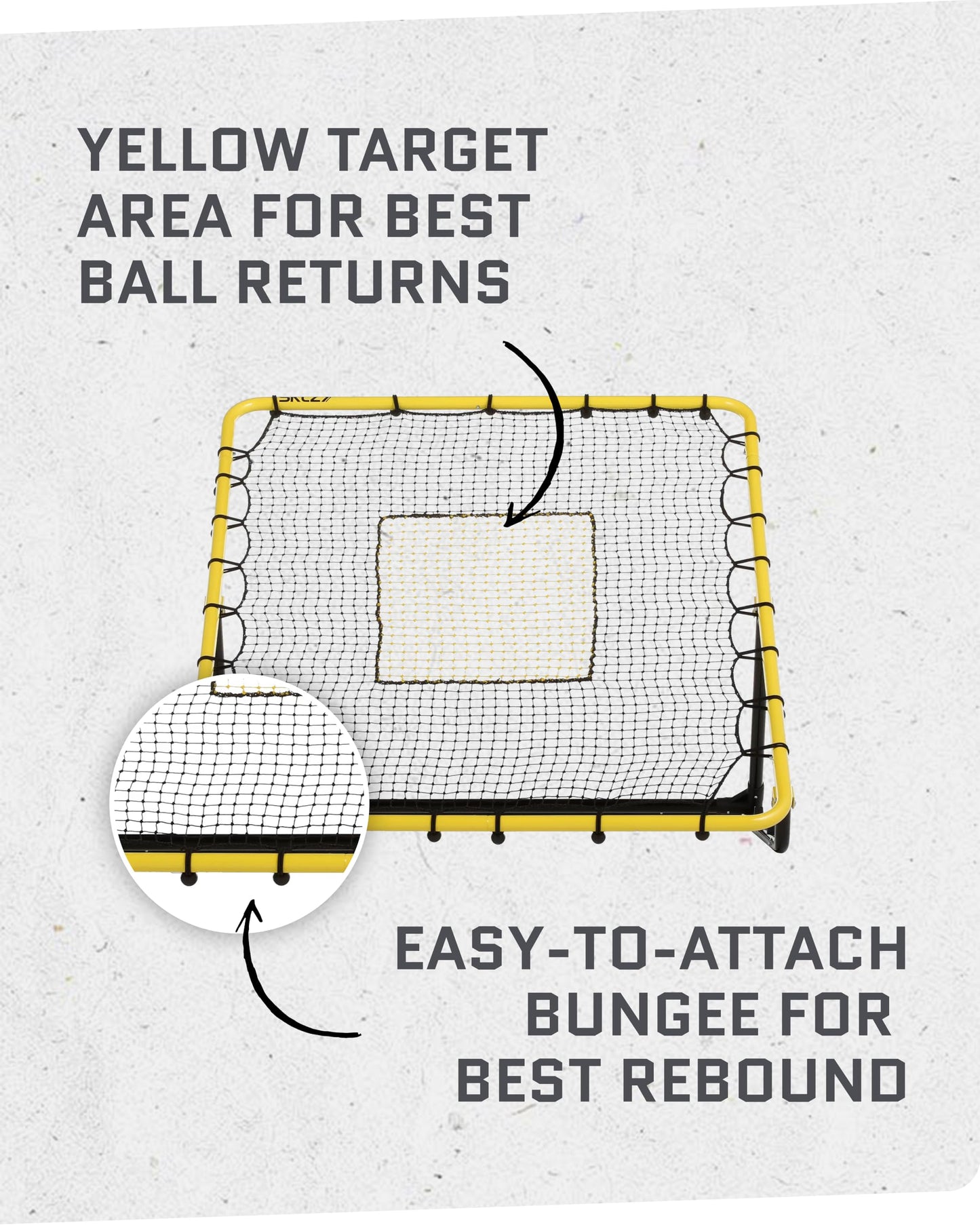 SKLZ Fielding Trainer - Baseball & Softball Pitch-Back Rebound Net - Ground, Line Drive & Fly Ball Return Settings - 4 x 4.5-Foot Steel Frame, UV & Weather Resistant Bungee Net, Easy-Fold Design