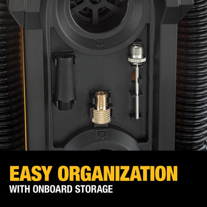 DEWALT Tire Inflator Portable Air Compressor 20V MAX, Car Air Pump with Automatic Shut Off, LED Light, Tool Only (DCC020IB)