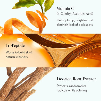 Bliss Vitamin C + Tri-Peptide Bright Idea Serum – 15% Brightening + Barrier Boost Complex for Radiant, Firm Skin – Anti-Aging Face Serum Boosts Collagen & Elasticity - 1 fl oz
