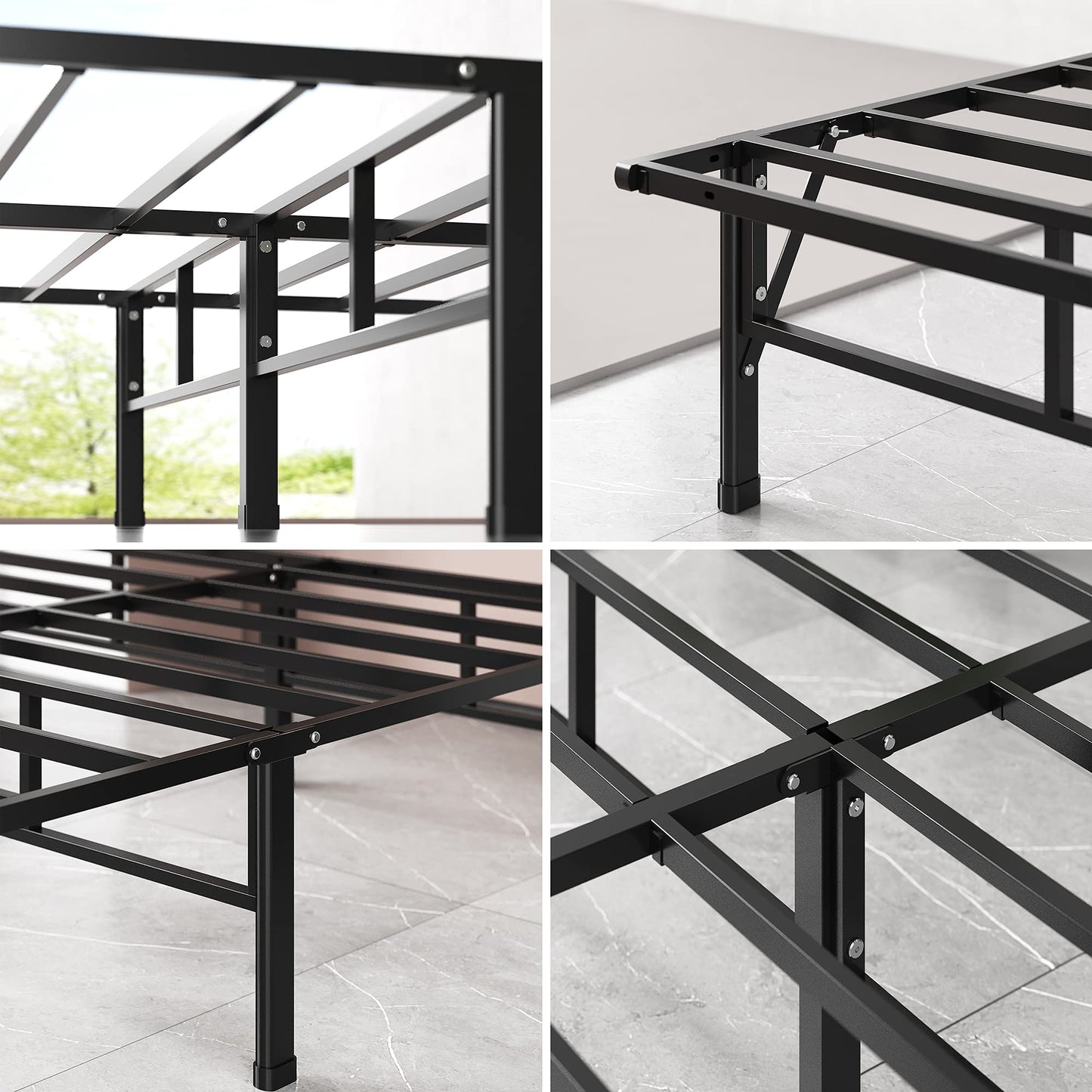 Sleep Master Do-It-Yourself Smart Platform Metal Bed Frame, Queen