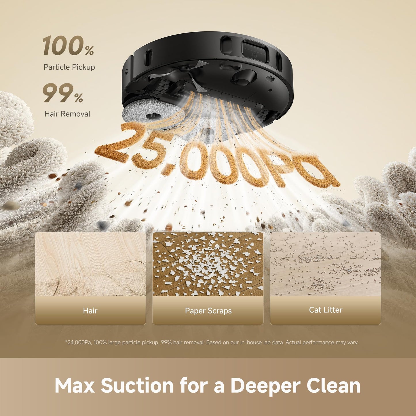 DREAME L40 Ultra Gen 2 Robot Vacuum and Mop with 25,000Pa Suction, Extendable Side Brush and Mop, All-in-One Self-Emptying & Cleaning Dock, Voice & App Control, Black