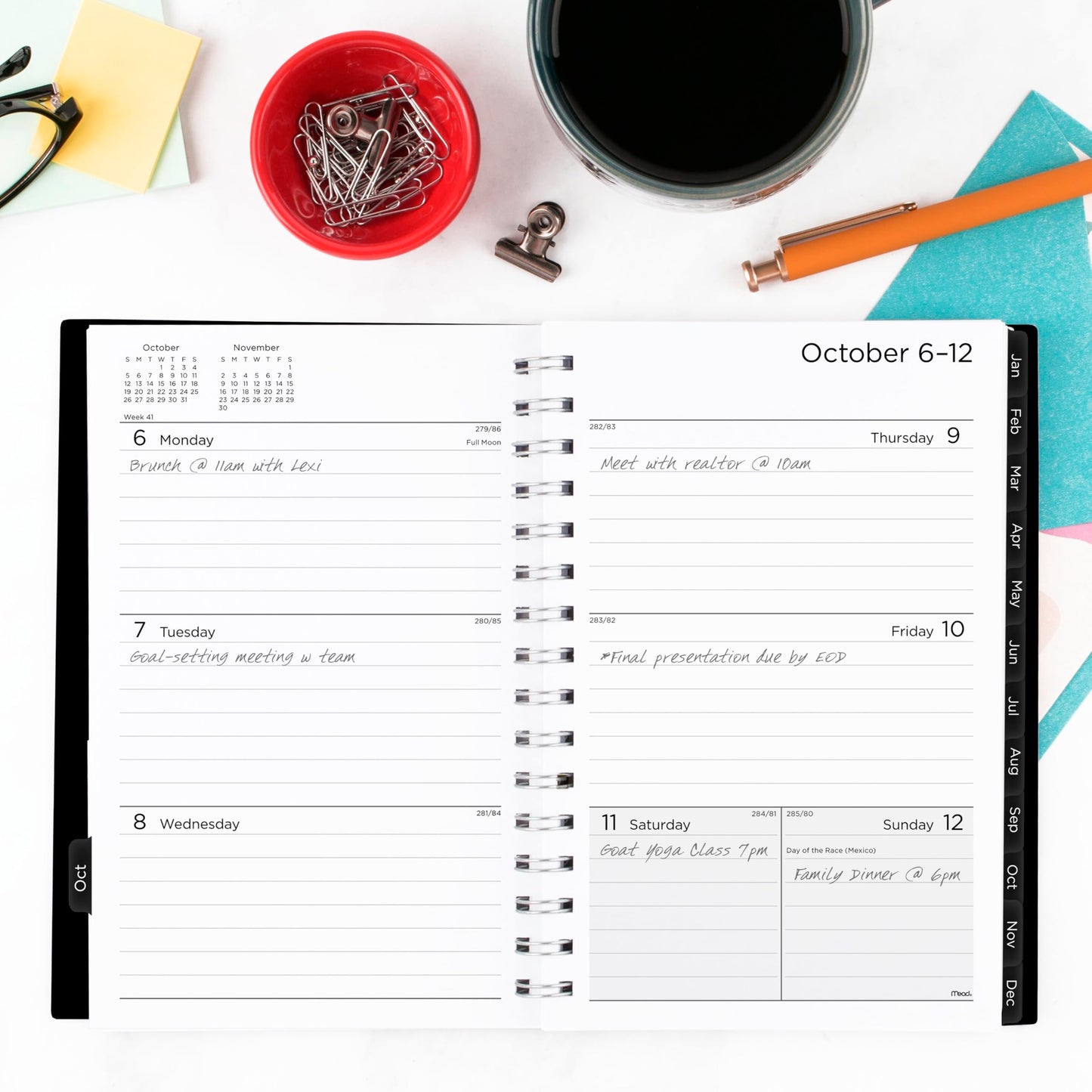 Mead 2026 Planner, Weekly & Monthly, 15-Month, 5-1/2" x 8-1/2", Small, Basic, Black (CRW4200526)