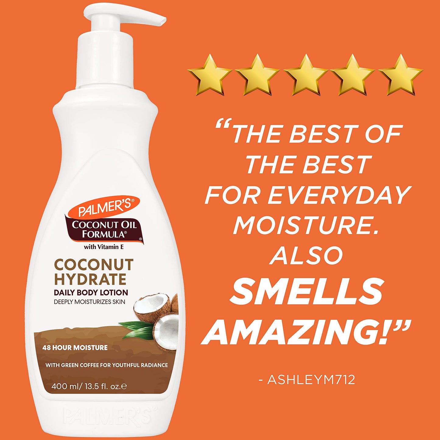 Palmer's Coconut Oil Formula Body Lotion for Dry Skin, Hand & Body Moisturizer with Green Coffee Extract & Vitamin E, Pump Bottle, 13.5 Fl Oz (Pack of 1)