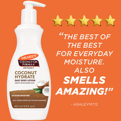 Palmer's Coconut Oil Formula Body Lotion for Dry Skin, Hand & Body Moisturizer with Green Coffee Extract & Vitamin E, Pump Bottle, 13.5 Fl Oz (Pack of 1)