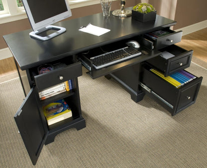 Homestyles Bedford Black Pedestal Desk
