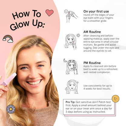 grace & stella Under Eye Brightener Balm Stick - Travel Essentials - Caffeine Eye Cream for Dark Circles, Puffiness, Wrinkles - Vegan Moisturizer Stick with Niacinamide, Hyaluronic Acid (0.13oz/3.5g)