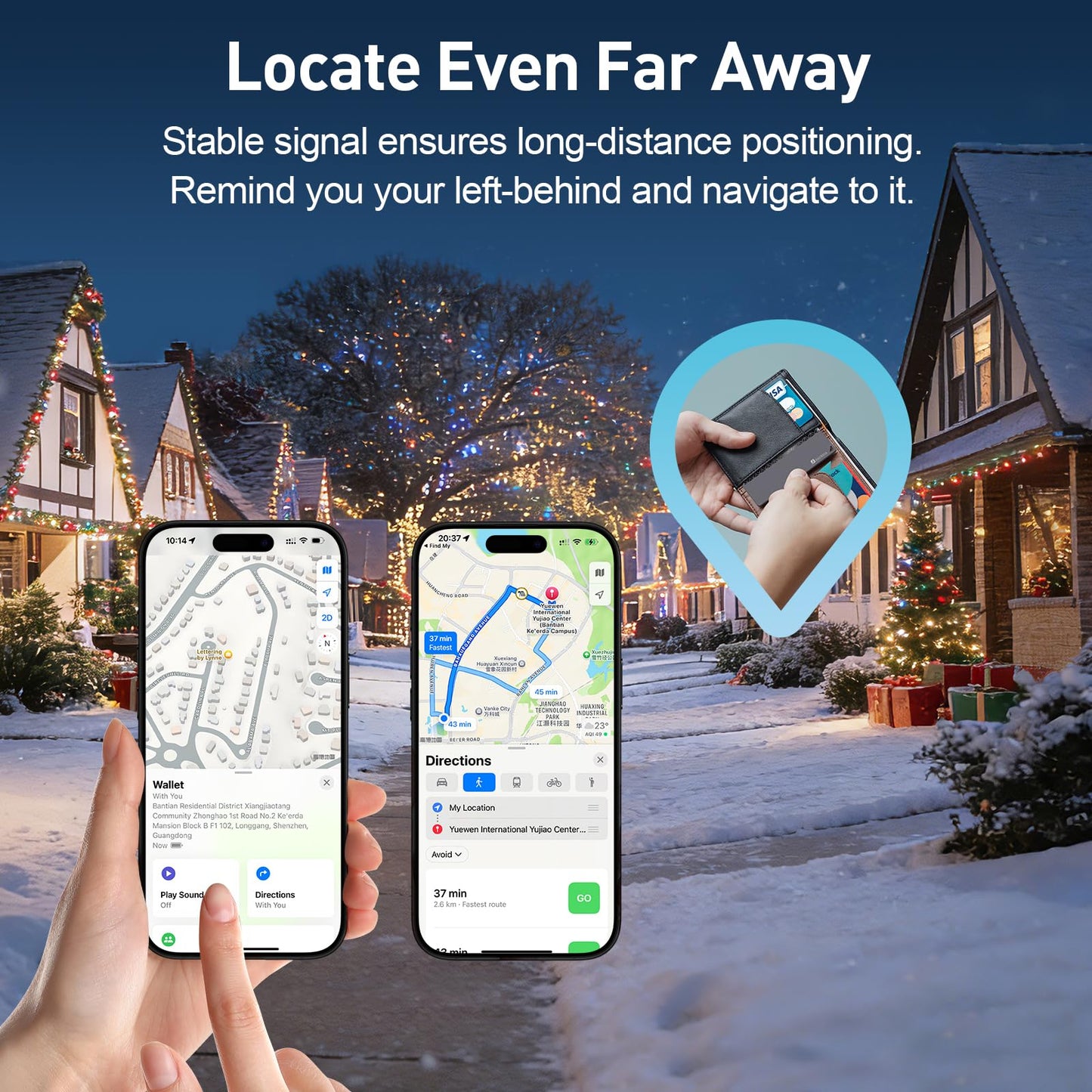 BFADEHA 2026 [Apple MFi Certified] (iOS Only) Bluetooth Tracker Smart Card for Apple Find My iPhone Wallet GPS Tracker, 5-10 Years Staying Power, Keys Finder and Item Locator for Keys, Bags, Passport