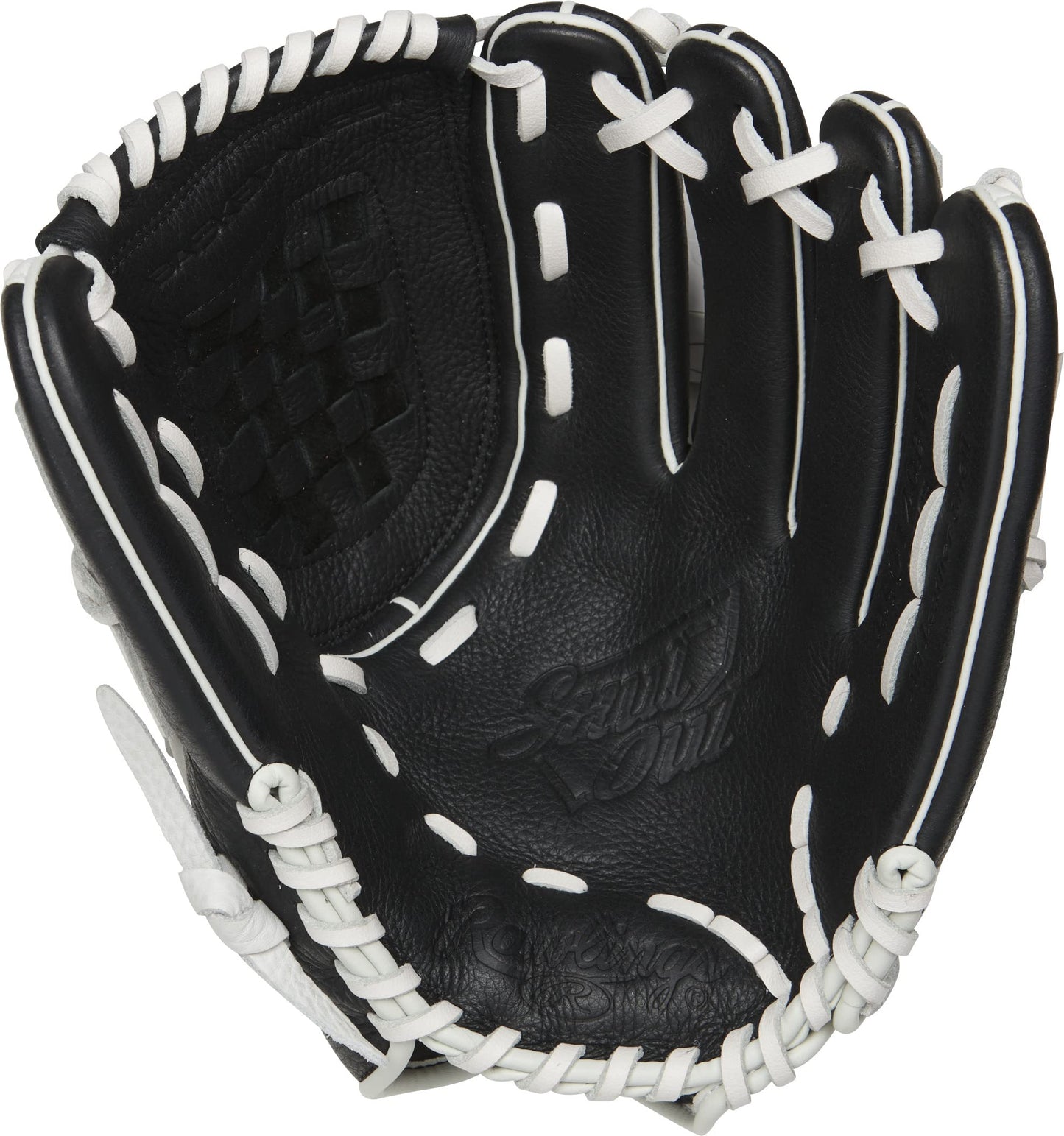 Rawlings | Shutout Fastpitch Softball Glove | RHT | 12' | Basket Web | Black / White