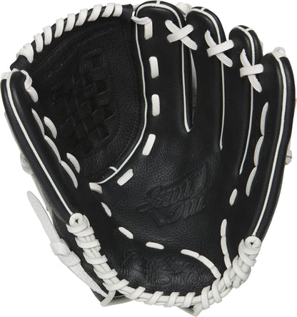 Rawlings | Shutout Fastpitch Softball Glove | RHT | 12' | Basket Web | Black / White