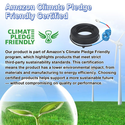 TOPDURE Self-Regulating Pre-assembled Water Pipe Heat Cable for Pipe Freeze Protection, Energy-Saving Pipe Heating Cable Keeps Water Flowing at -40°F 120V 40FT