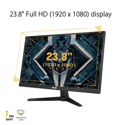ASUS TUF Gaming 23.8” 1080P Monitor (VG247Q1A) - Full HD, 165Hz (Supports 144Hz), 1ms, Extreme Low Motion Blur, Adaptive-sync, FreeSync Premium, Shadow Boost, Speakers, Eye Care, HDMI, DisplayPort