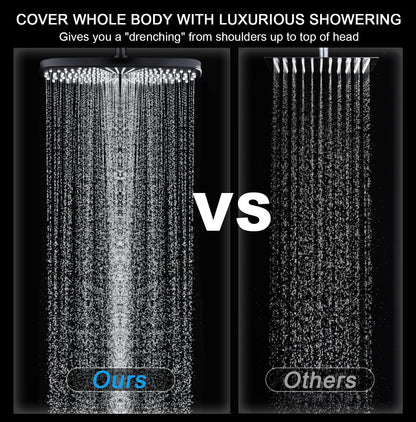 High Pressure Rain Shower Head: Upgrade Shower Heads with Handheld Spray Combo with Fixed Showerhead and 10 Sprays Handheld Shower Head, Detachable Showerheads Built-in Magnetic Docking and Power Jets