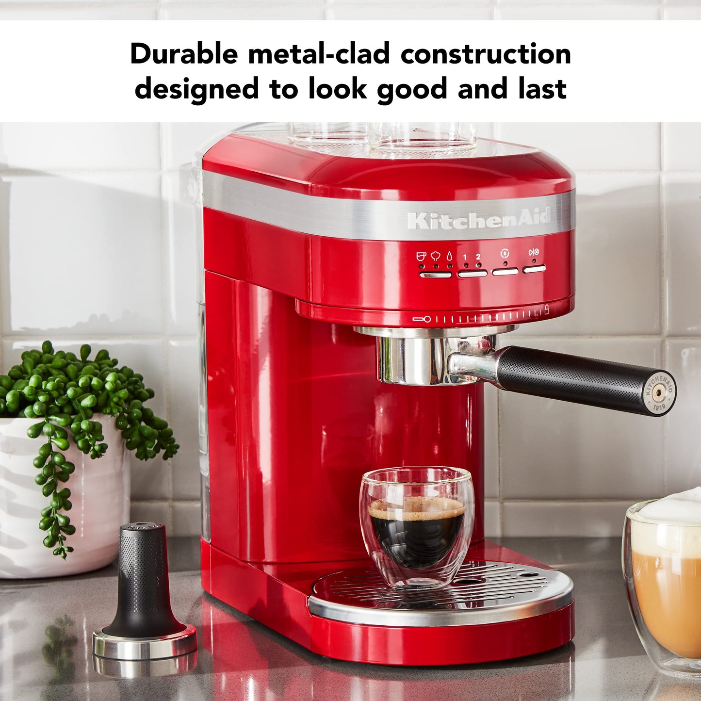 KitchenAid Metal Semi-Automatic Espresso Machine - KES6503, Empire Red