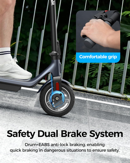 Electric Scooter A6L ECO,Electric Scooter Adults with 10IN Shock Absorbing Tires,10.2AH Big Battery,Max 350W Motor,19 Miles Long Range,APP Control,Rated 15.5MPH, E Scooter for Teens and Adults