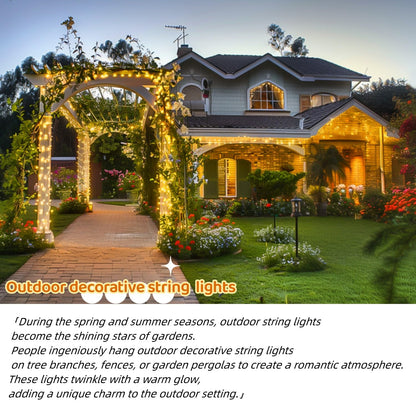 JMEXSUSS 168FT 600 LED String Lights Outdoor Indoor Christmas String Lights Plug in Warm White Tree Lights for Outside Bedroom Wedding Party Holiday Classroom Decorations