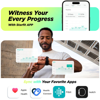 RunStar Smart Scale FSA&HSA Eligible, 8 Electrodes Digital Bathroom Scale for Body Weight and Fat, BMI, Muscle Mass 28 Body Composition Measurement, with Full-Color TFT LCD on Retractable Handle