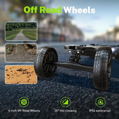 isinwheel V10 Electric Skateboard with Remote, 3000W Brushless Motor, 32 Mph Top Speed & 28 Miles Range, IP54 Waterproof, Electric Longboard Offroad for Adults ＆Teens with Ambient Light