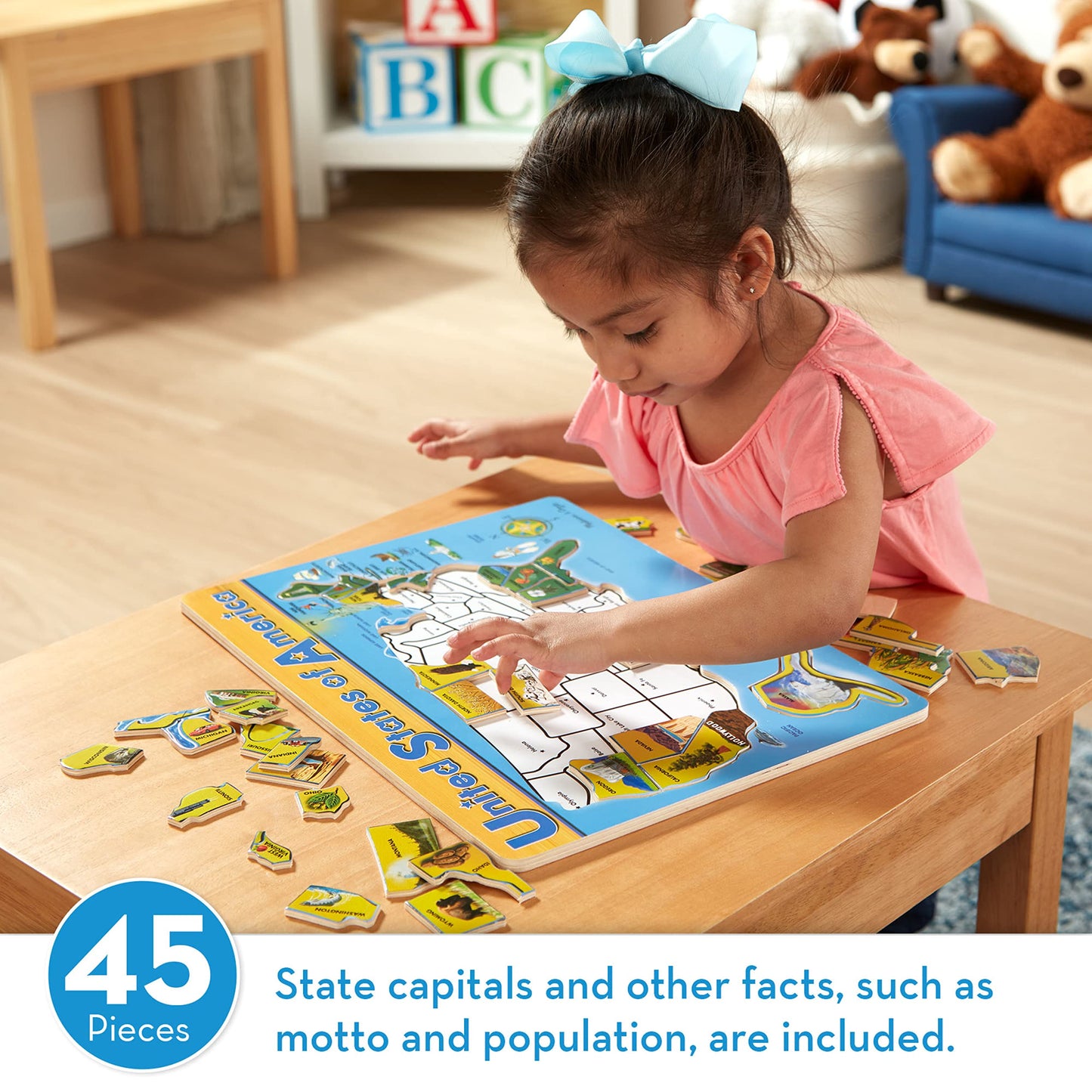 Melissa & Doug USA Map Wooden Puzzle (45 pcs)