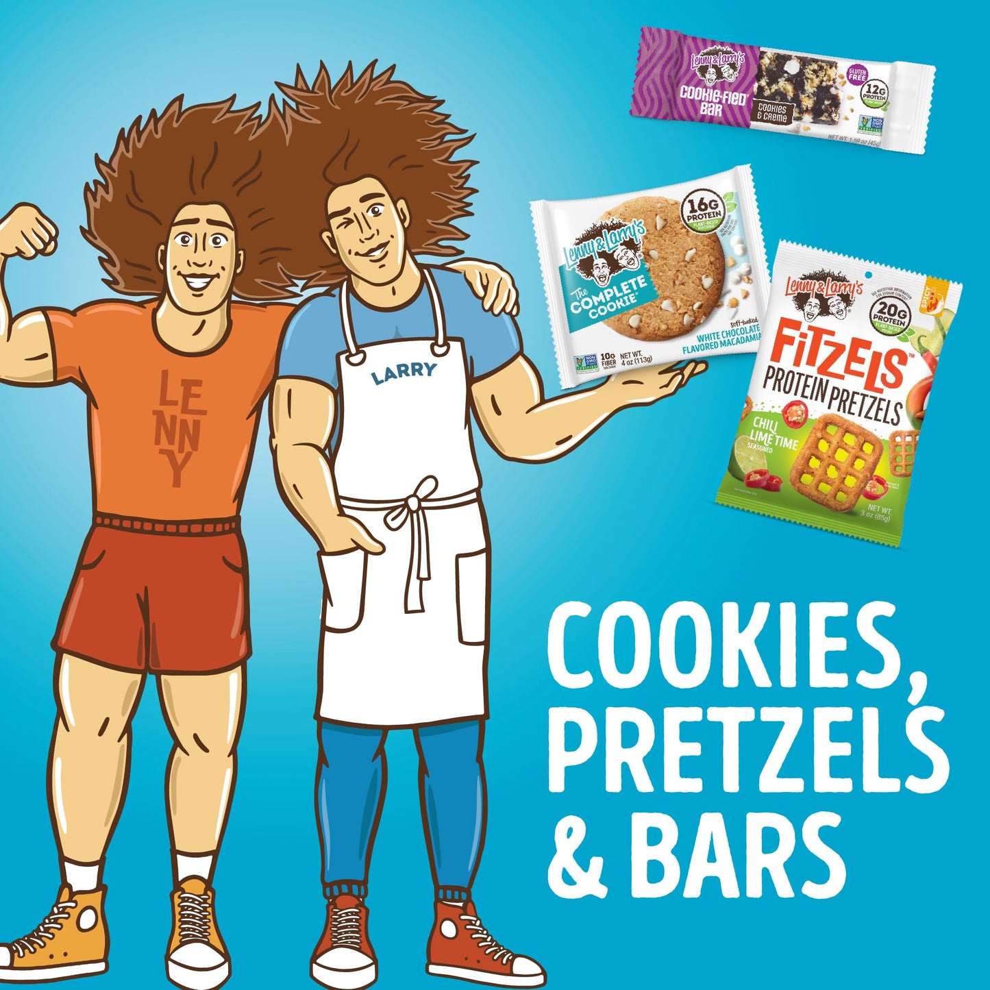 Lenny & Larry's Everything Bagel FITZELS- Savory Pretzel Snacks Incredibly Tasty, High Protein Salty, Vegan, Kosher 20 g's of Plant Based Protein 8 (eight) Bags, 3 oz Each