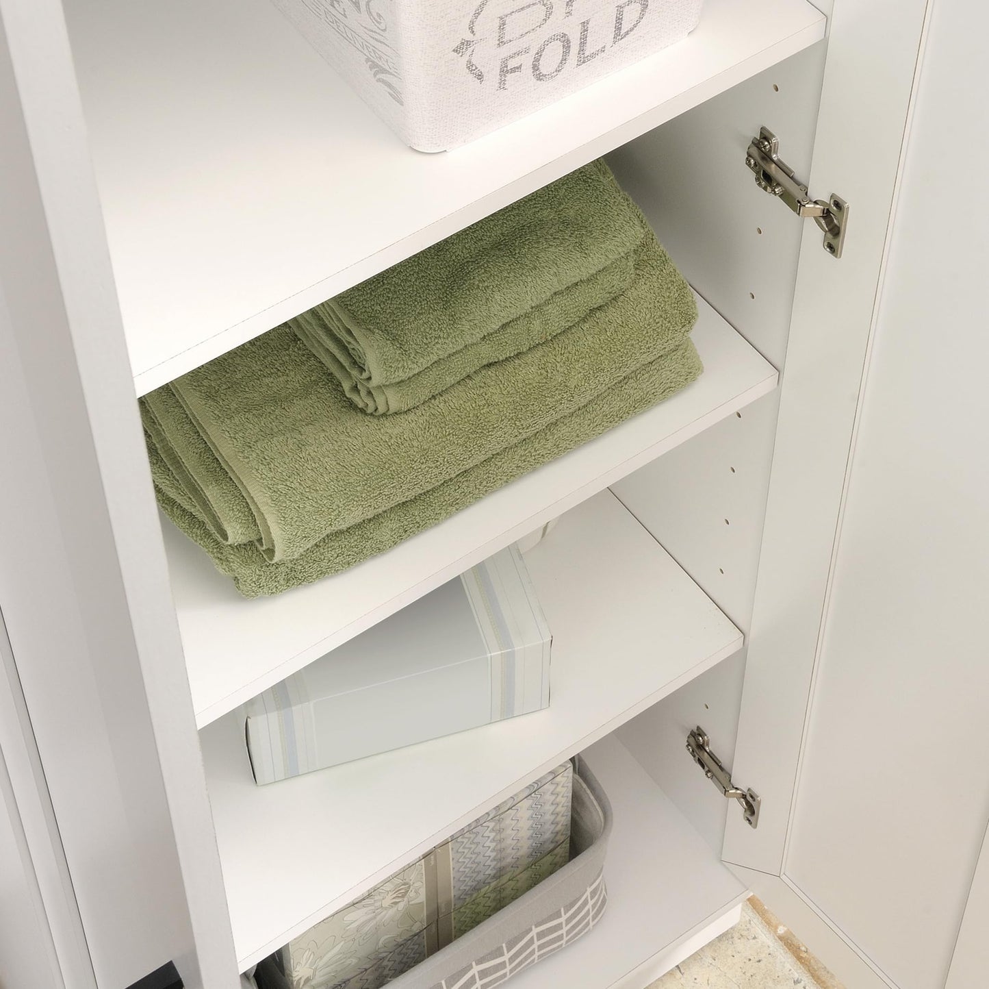 Sauder HomePlus Storage Cabinet/ Pantry cabinets, Soft White finish