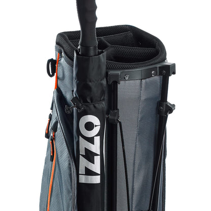 IZZO Golf Ultra-Lite Stand Golf Bag with Dual-Straps & Exclusive Features, Grey/Orange, 3.2 pounds