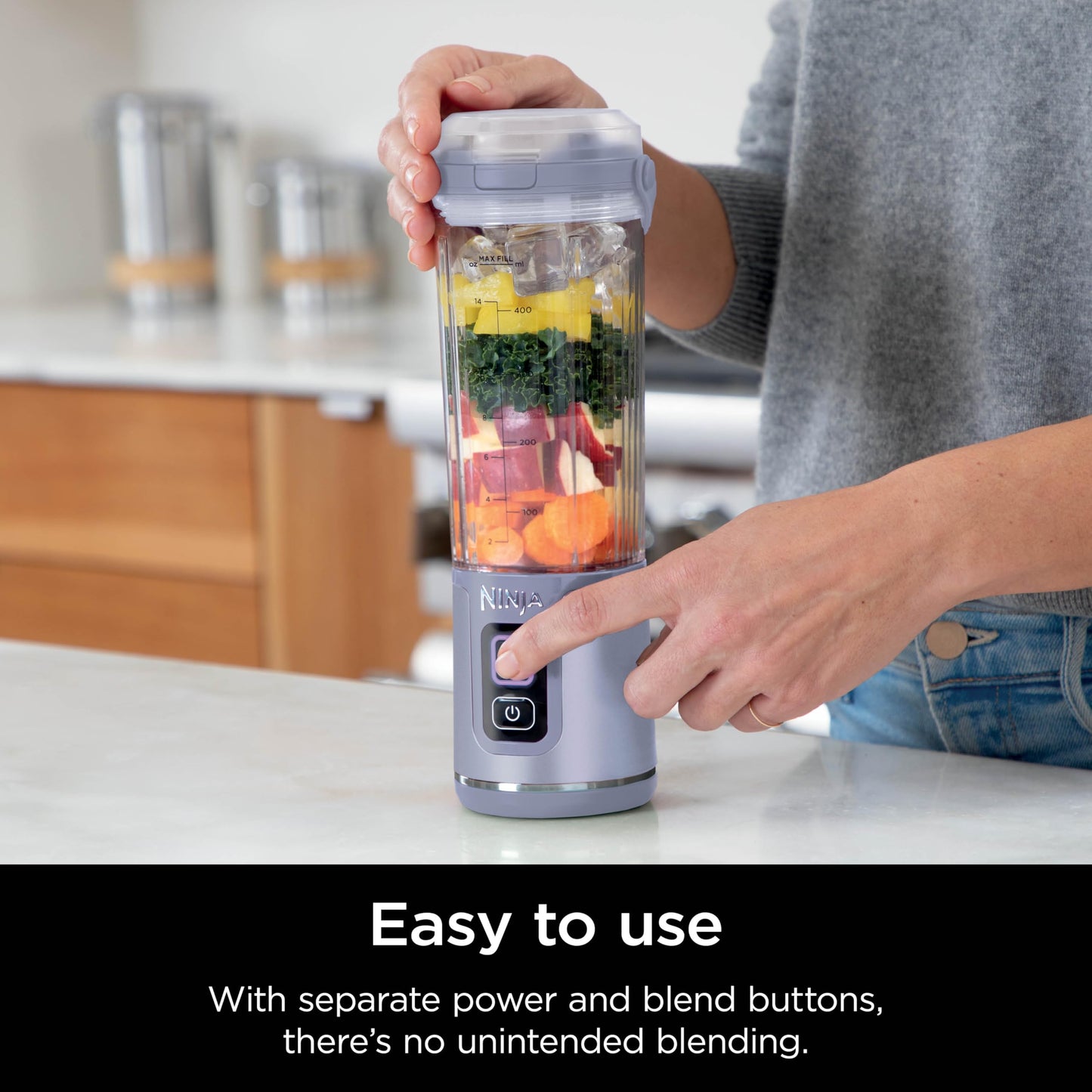 Ninja Blast Portable Blender, Cordless, 18oz. Vessel, Personal Blender For-Shakes and Smoothies, BPA Free, Leakproof-Lid and Sip Spout, USB-C Rechargeable, Dishwasher Safe, Tinted Lavender, BC151LD